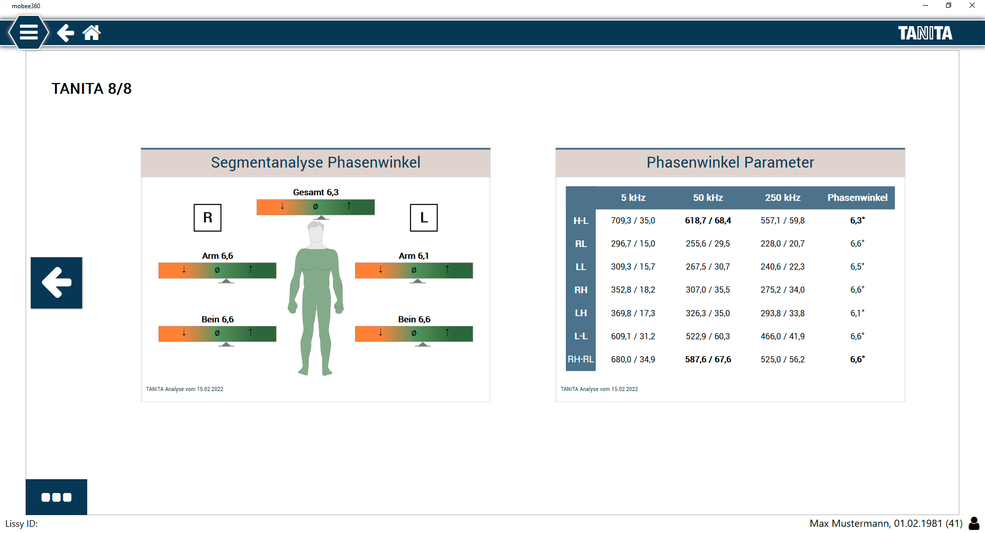 mobee Tanita, Körperzusammensetzung, Gesundheit, Beweglichkeit, Domitner GmbH